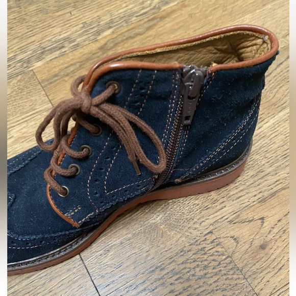 New Cesare Paciotti Boys Blue Suede Ankle Boots Shoes Size 2 34 - Picture 4 of 7